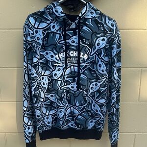 Disney Blue and Black Graphic Hoodie. Unisex